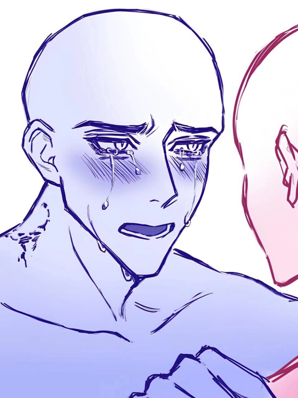 绘画素材|哭泣的模样,单人头像模板合集