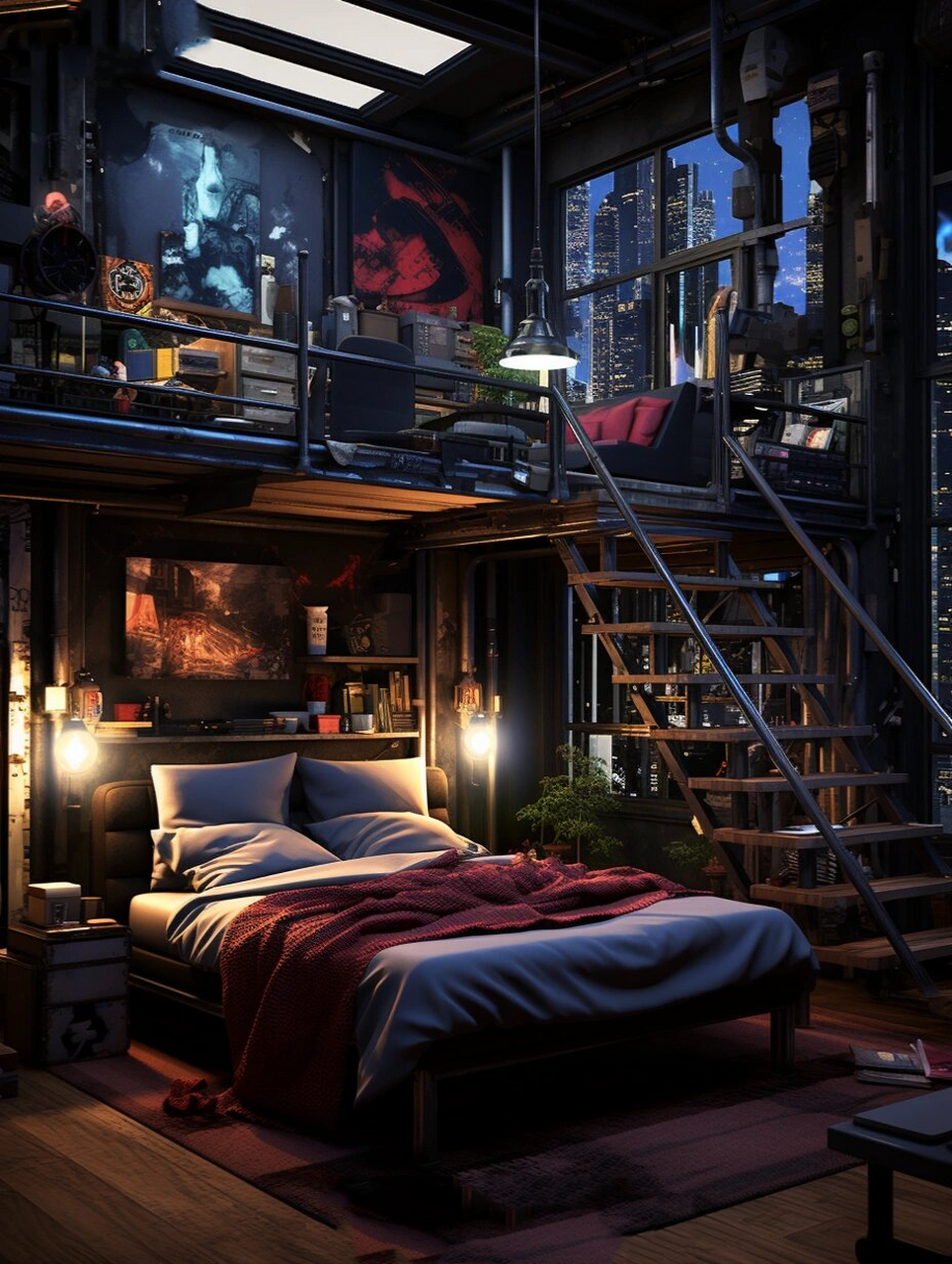 赛博朋克风房间 你最喜欢哪一间呢 这个赛博朋克风格的房间将未来与