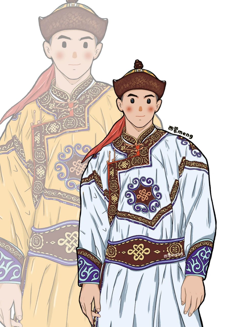 手绘民族-蒙古男孩