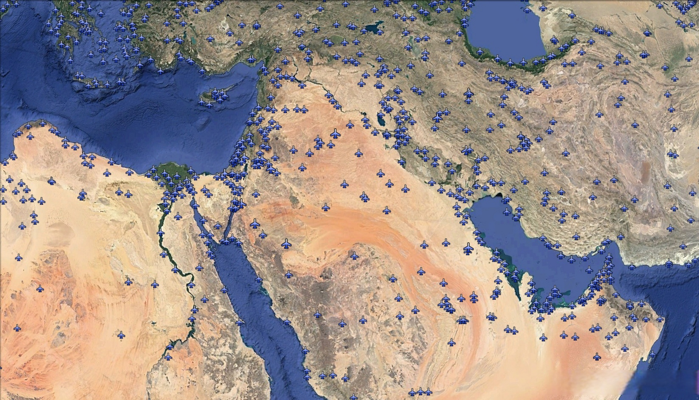 中东的机场分布
