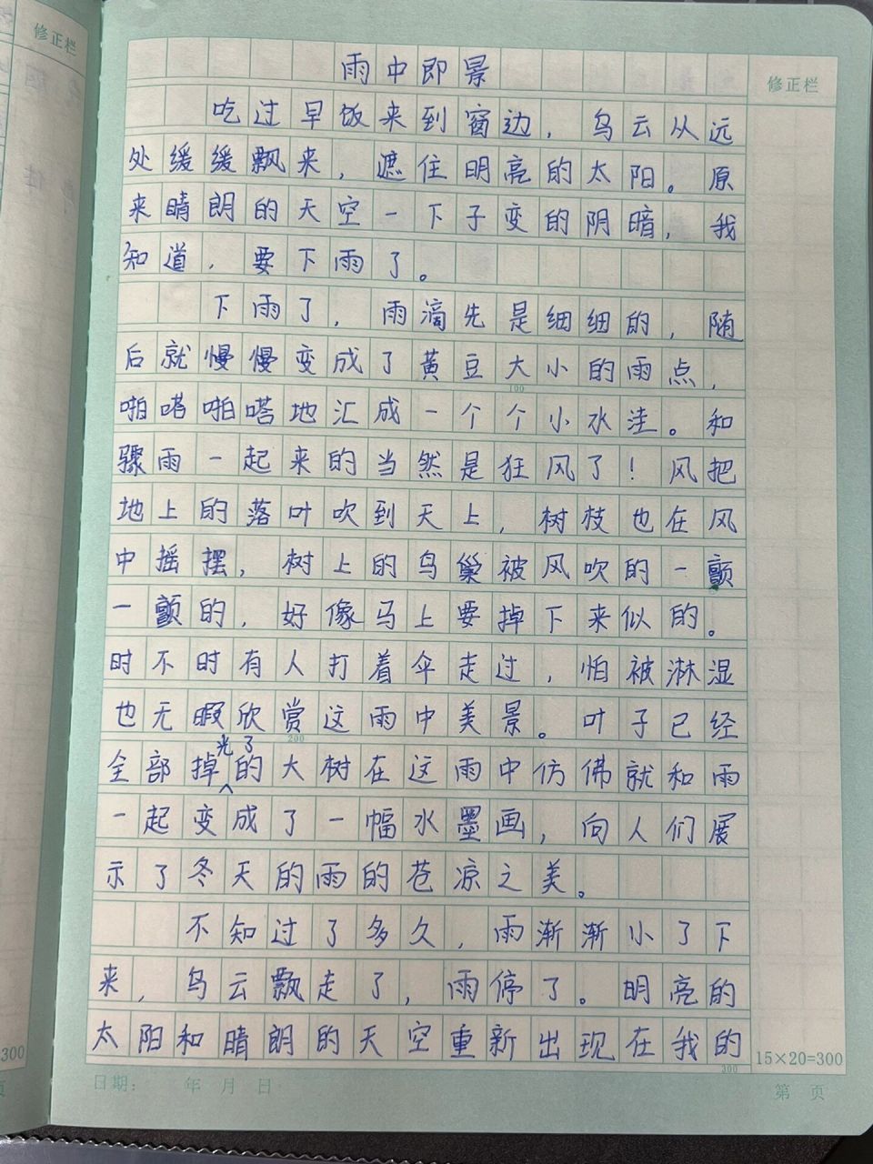 雨中即景作文400字图片