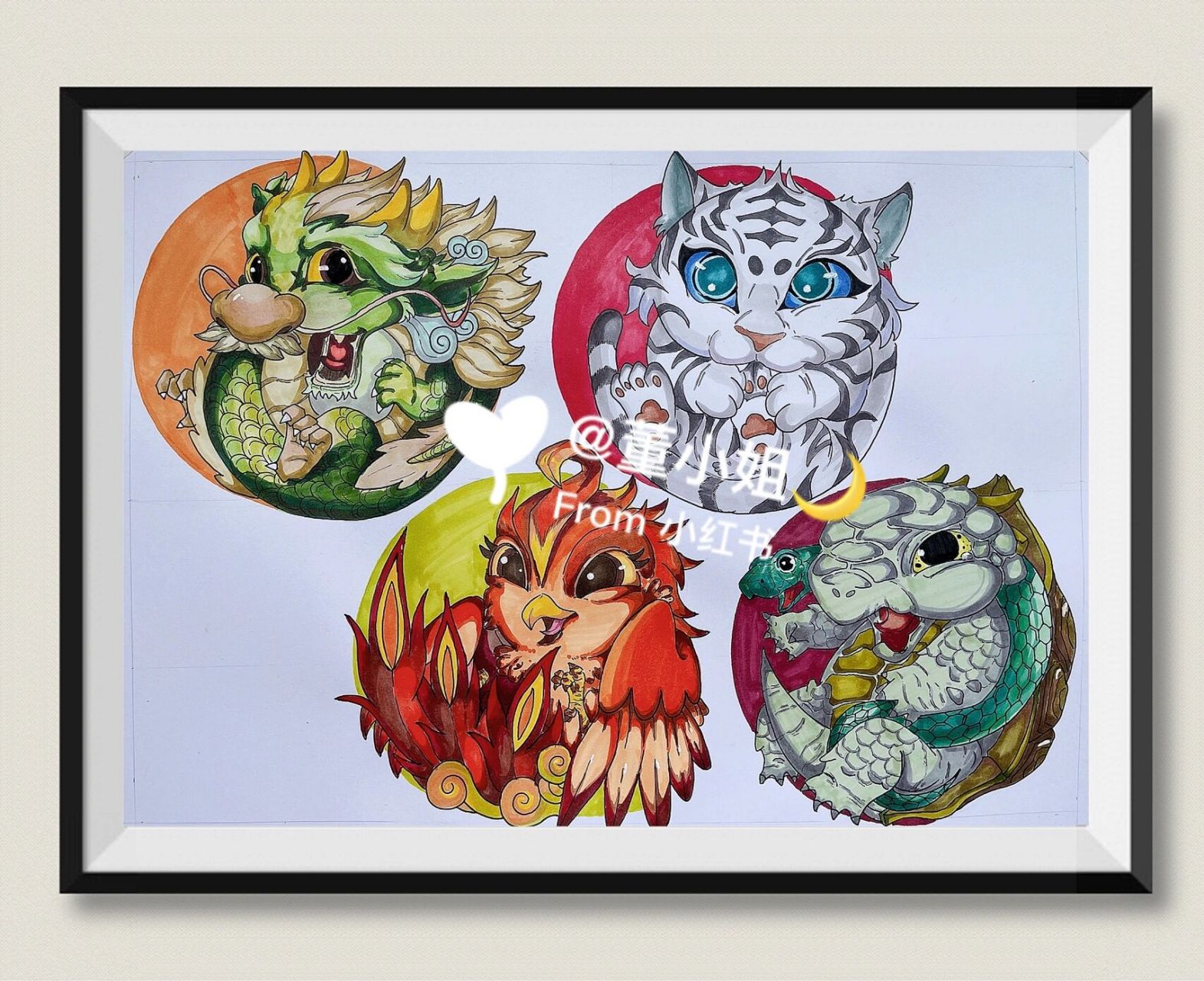 四大神兽～青龙93 朱雀 白虎 玄武98… 无意中刷到这个可爱哒小