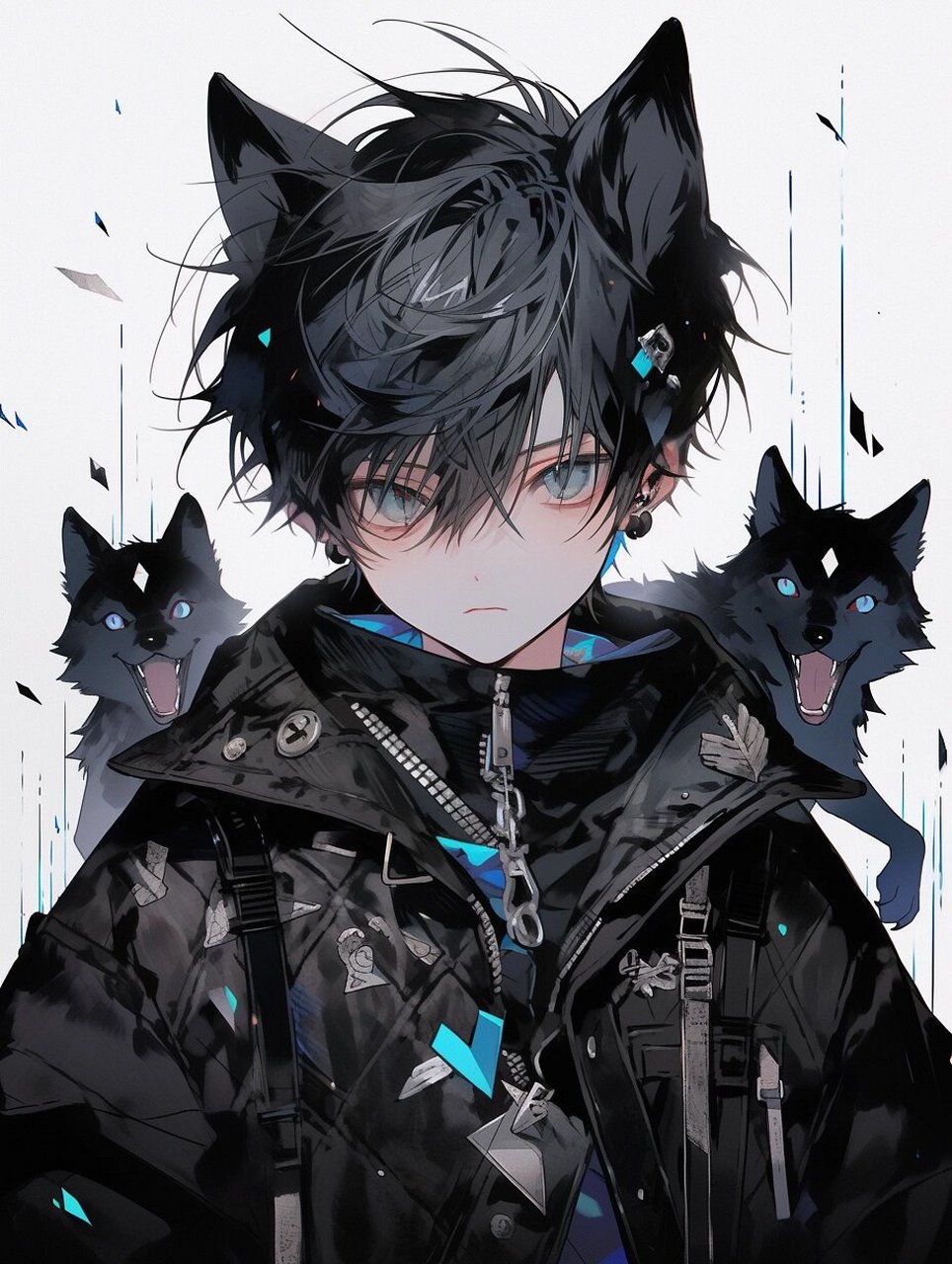 帅气狼崽子 | 动漫男生头像壁纸插画素材