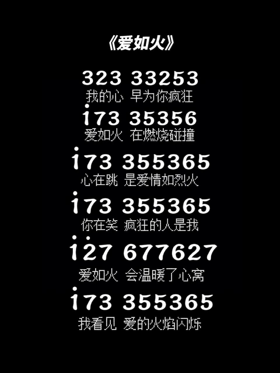 蛋仔派对《爱如火》电子琴简谱