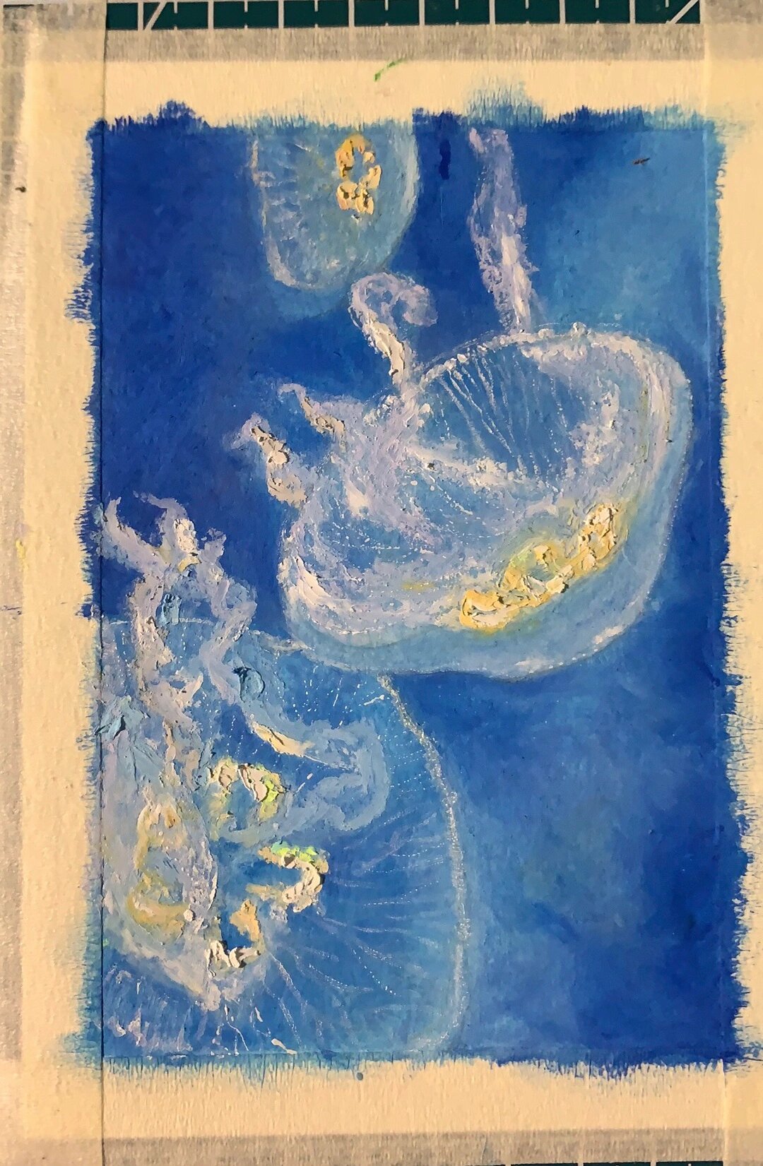 油画棒|海月水母(附教程图) 不是吧不是吧,哪家新手画油画棒第二天,就