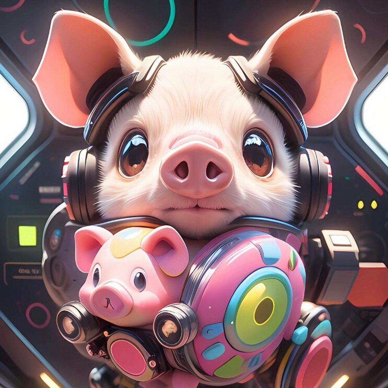 未来主义十二生肖微信头像(亥猪)