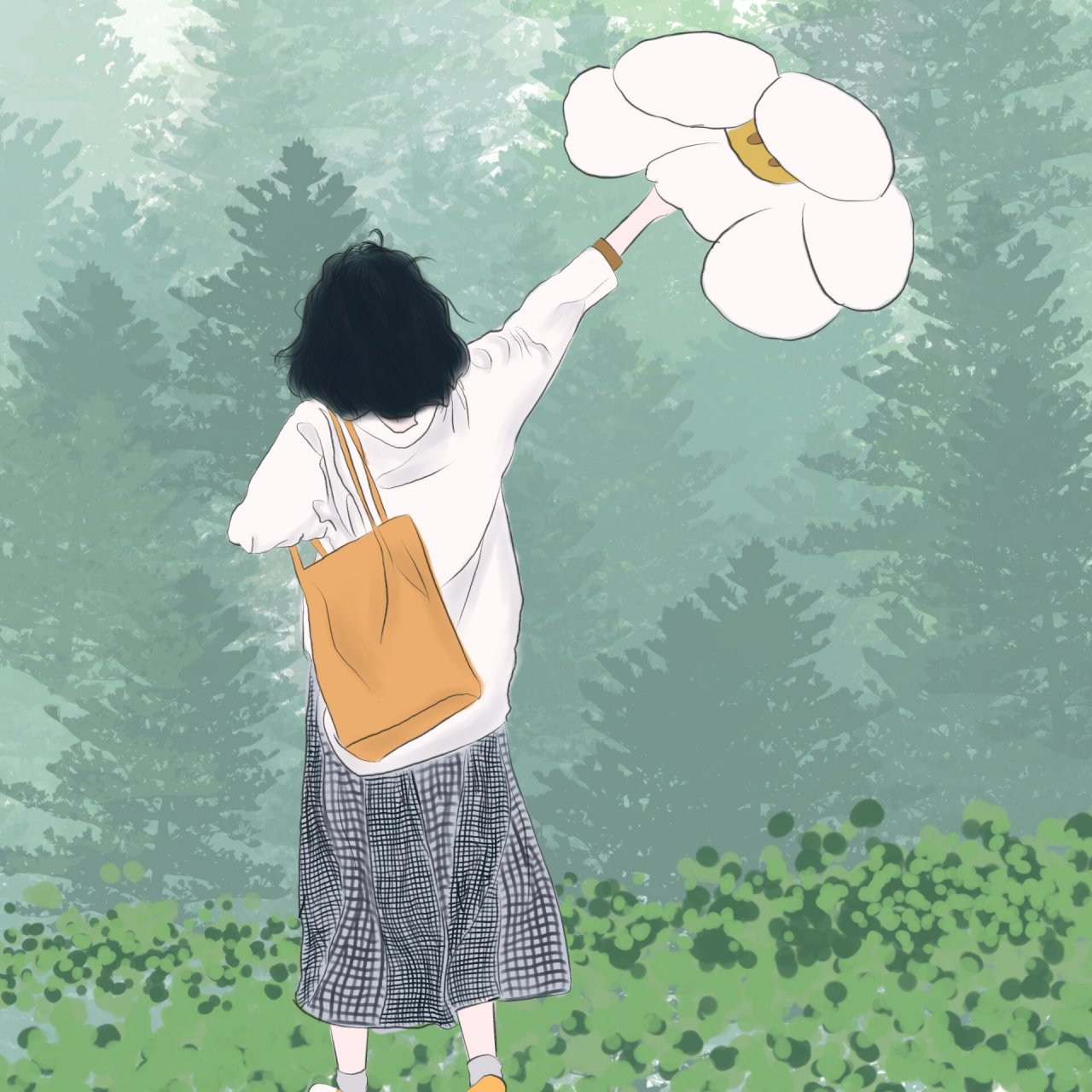 治愈系动漫女生背影头像 画的 小姐姐