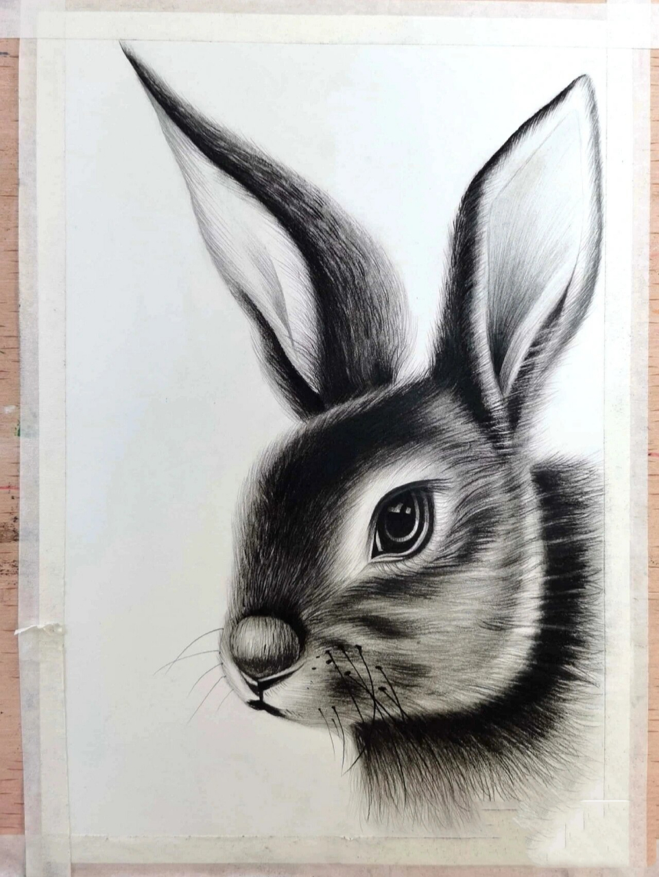 毛茸茸的素描兔兔-【附详细步骤】 今天开始我的第一篇笔记啦 其实想