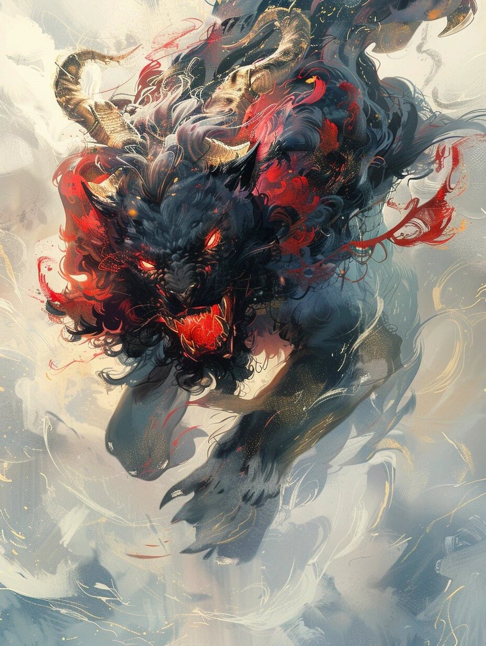 饕餮是中国古代神话传说中的神秘生物94,它的形象常常出现在各种