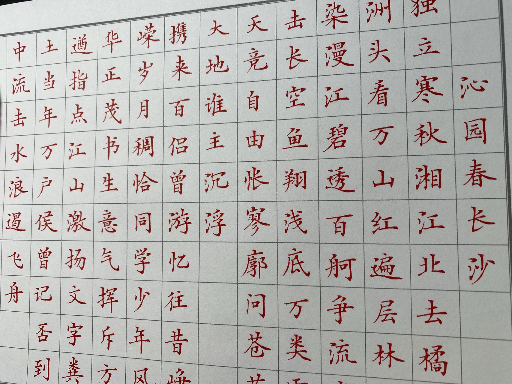 硬笔书法《沁园春.长沙》原画质欣赏 独立寒秋,湘江北去,橘子洲头.