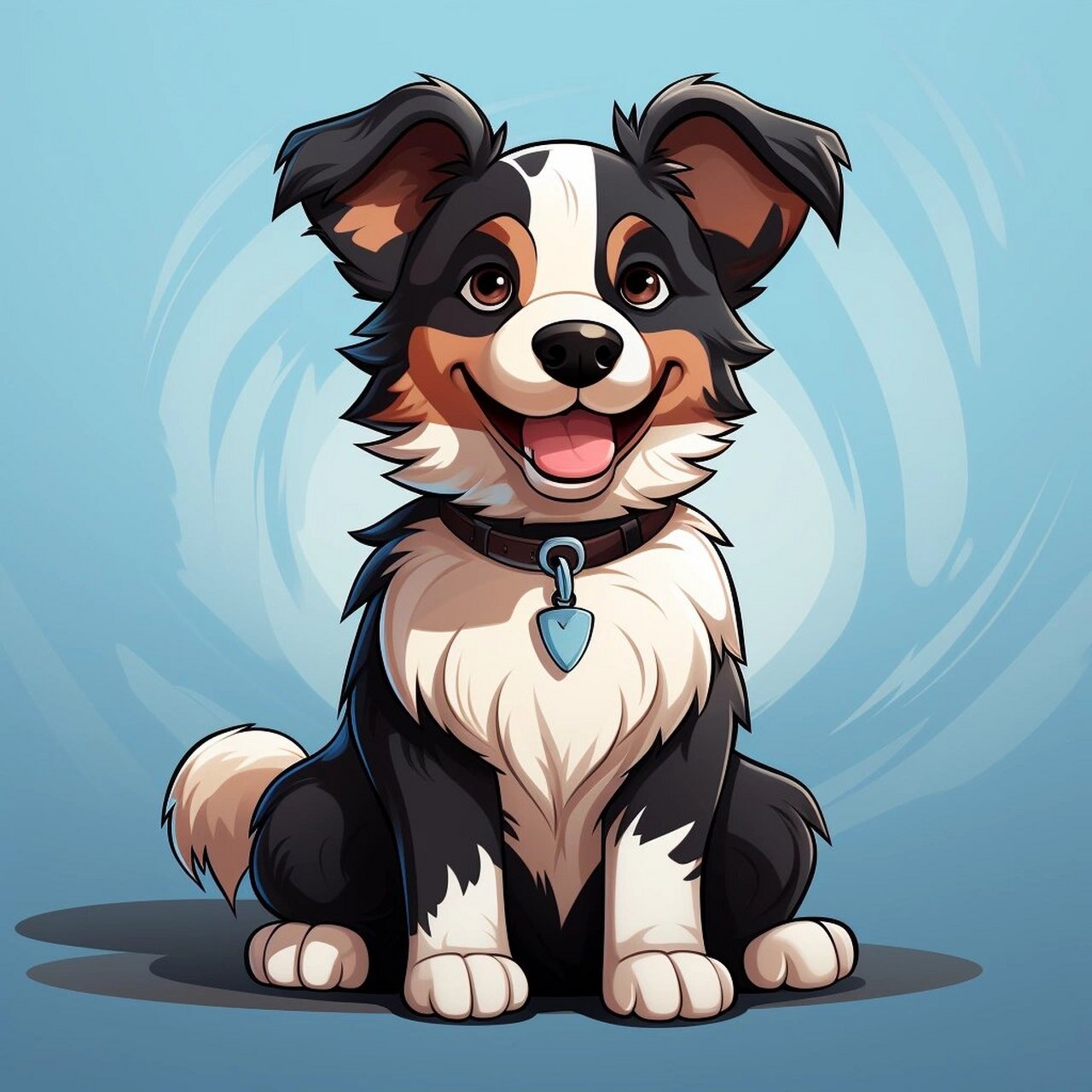 狗狗插画头像设计|边境牧羊犬