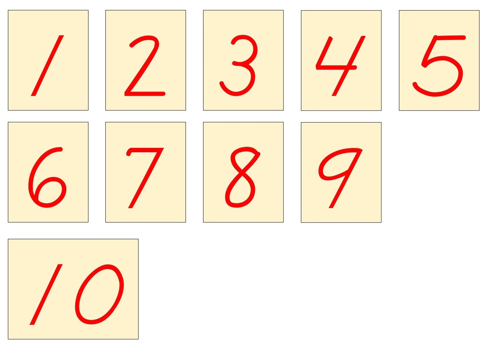 制作数字卡片1-10图片