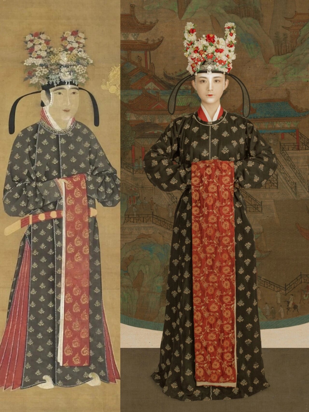 宋代三白妆一年景花冠造型复原