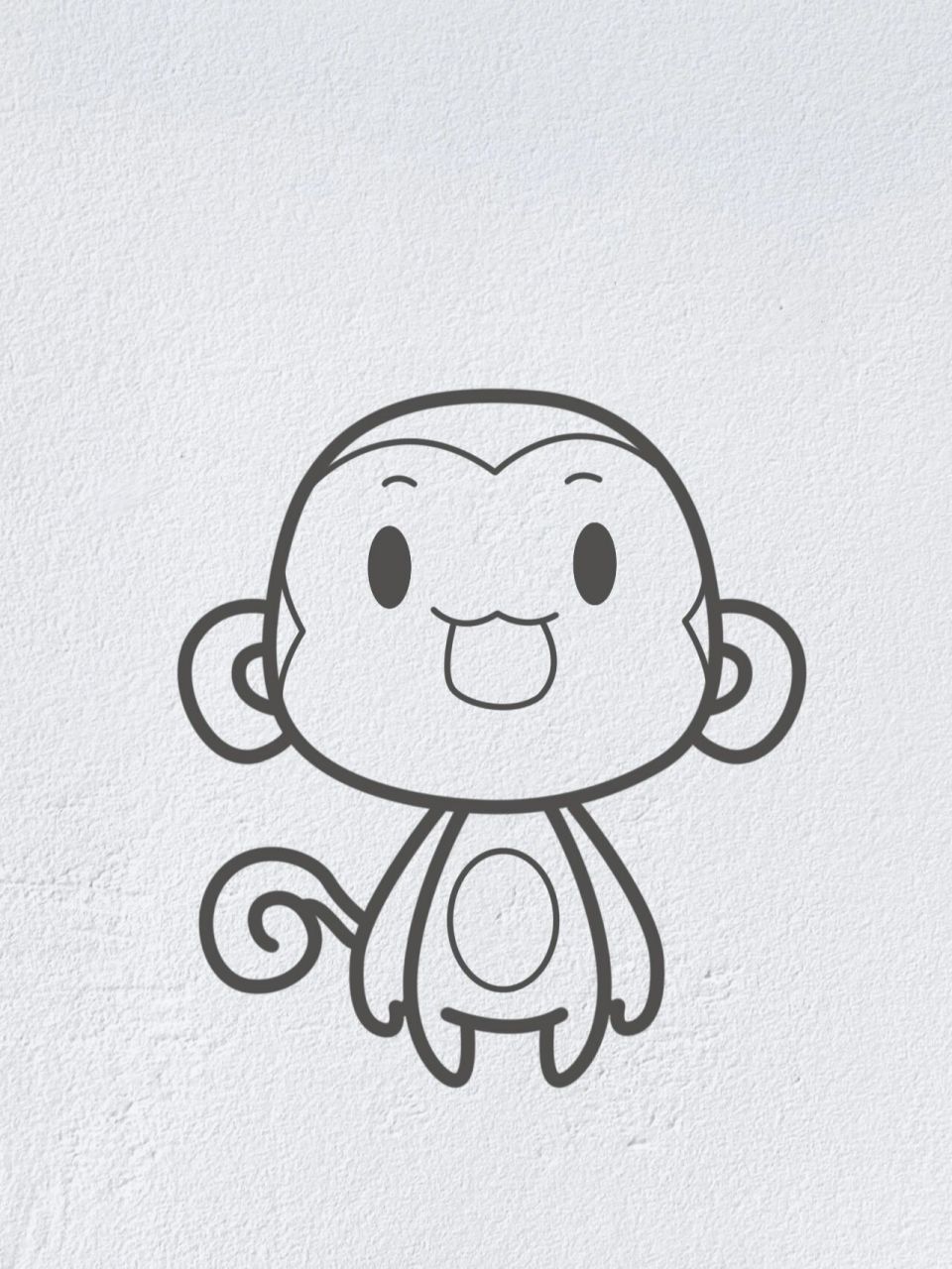 小猴简笔画可爱图片