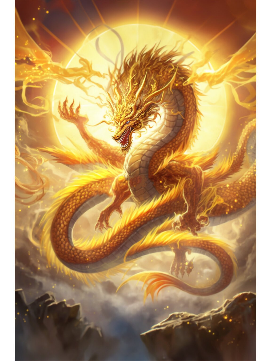 ai原画:神龙尊者-黄金圣龙