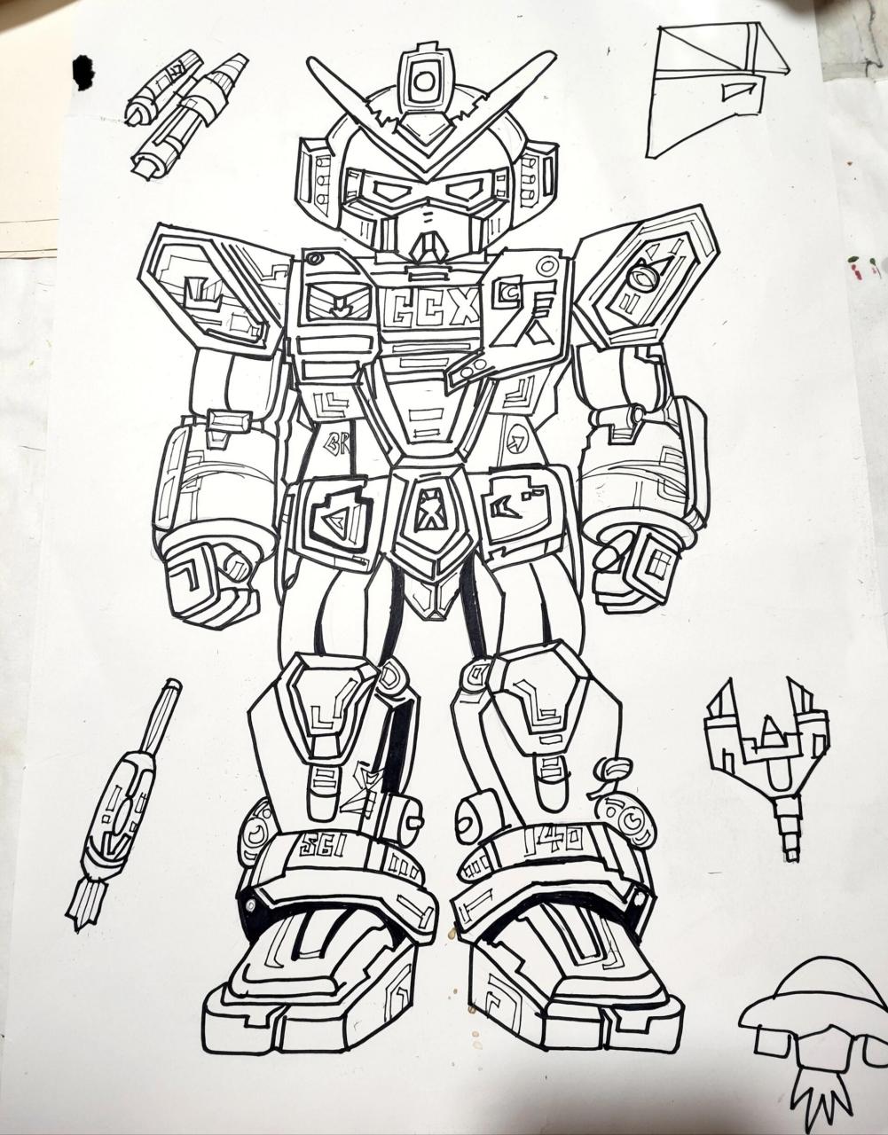 创意美术机甲机器人 临摹,创意美术机甲,机器人