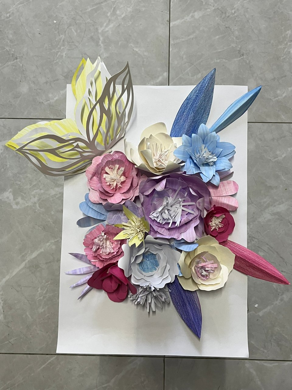 纸雕花纸浮雕手工蝴蝶 这周作业色彩搭配的还是很美