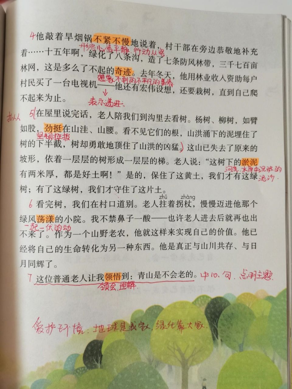 六年级语文上册第19课《青山不老》笔记