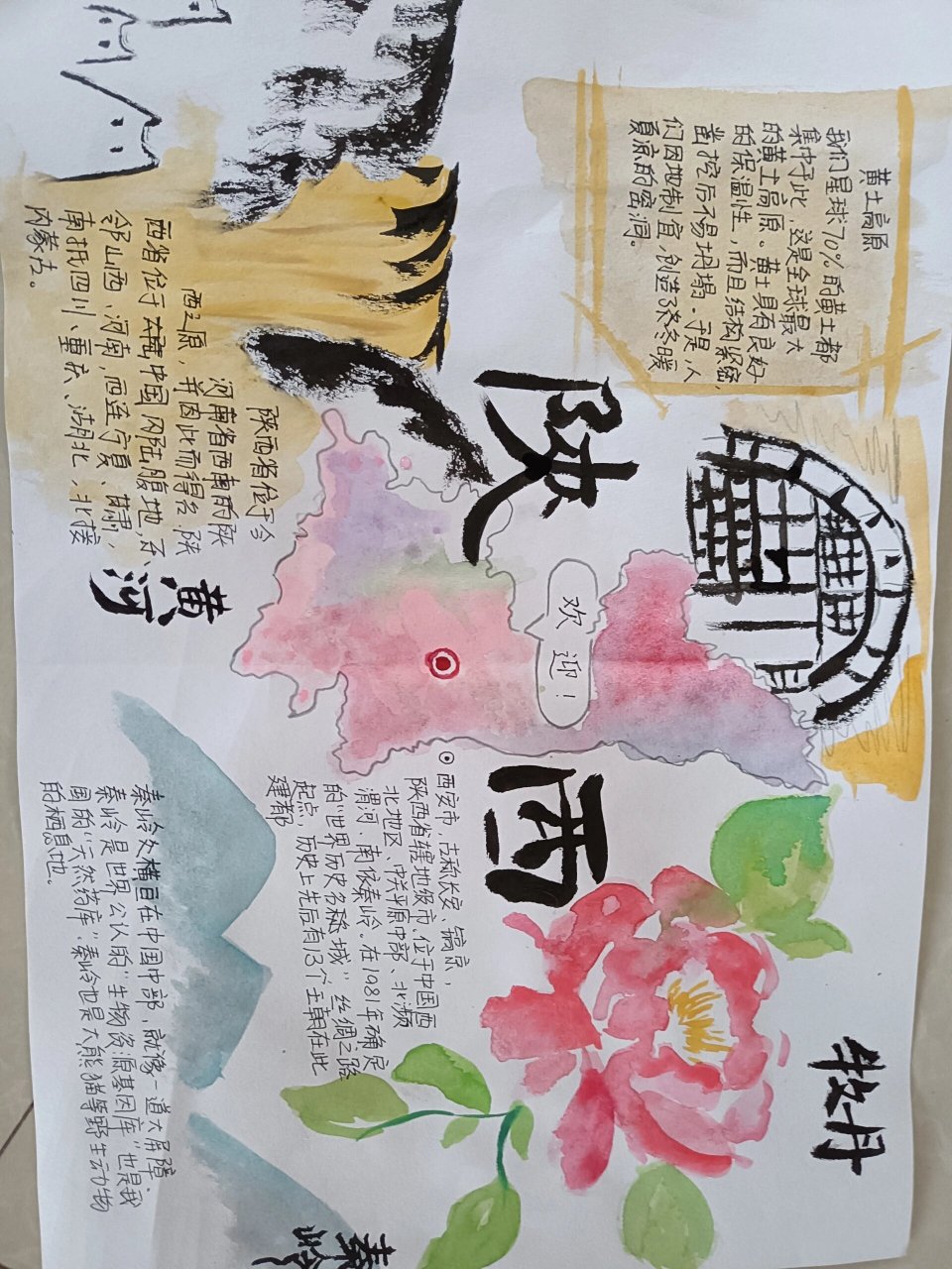 地理陕西省手抄报