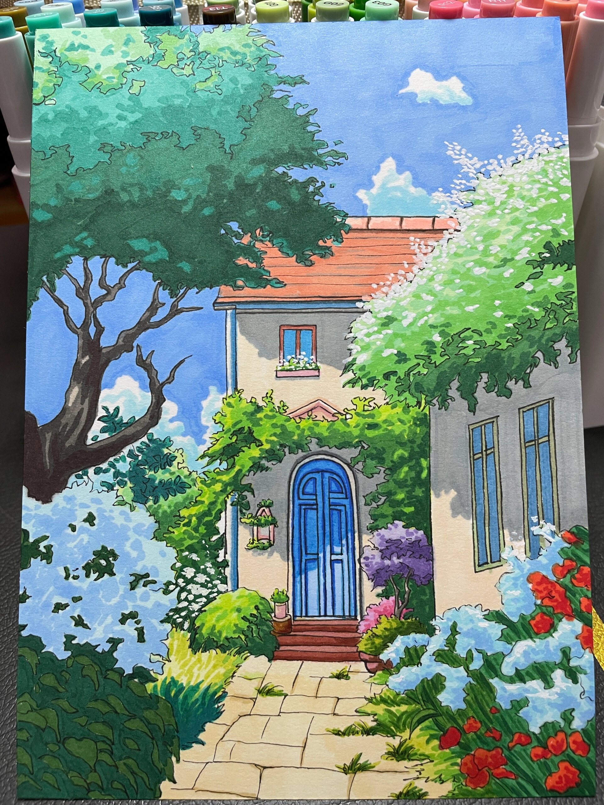 马克笔手绘,风景画