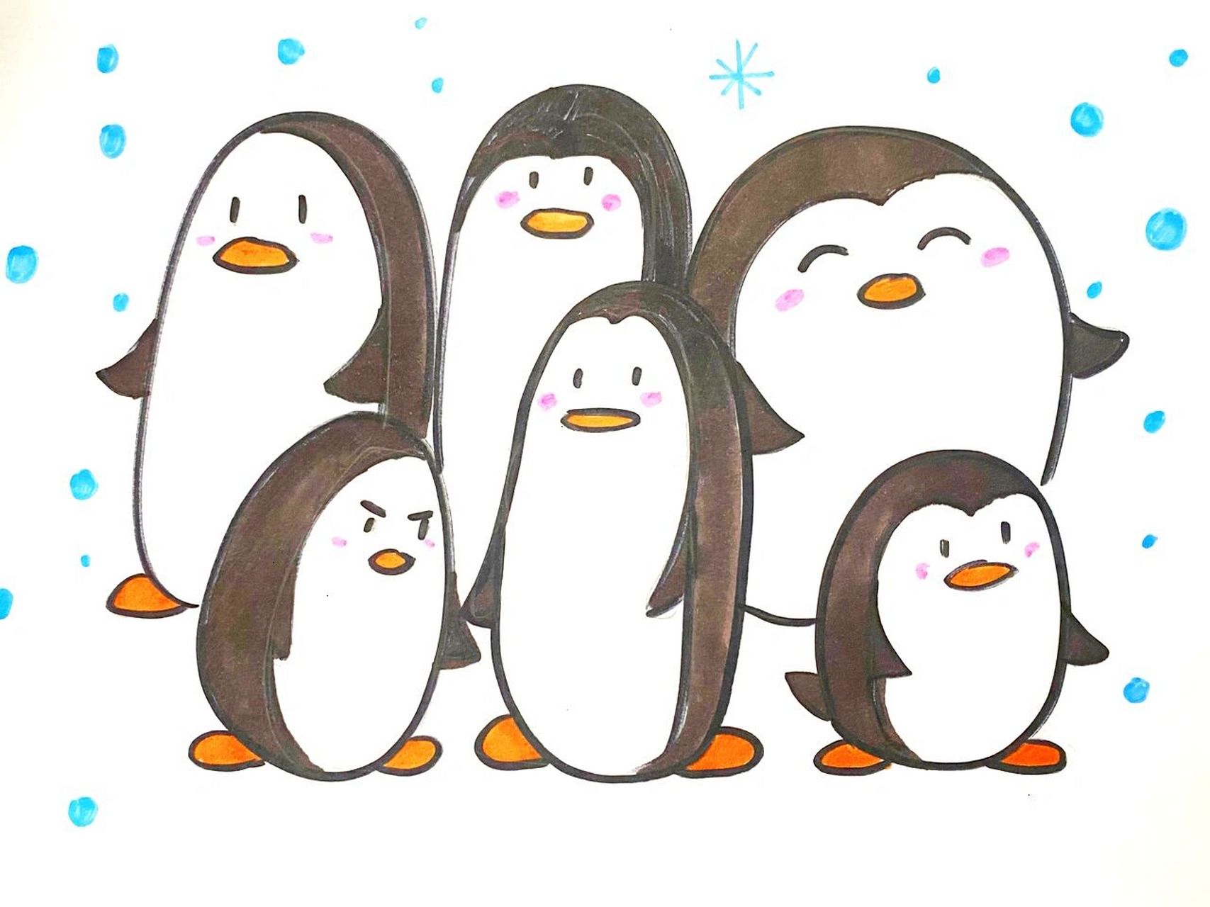 马克笔# #卡通画# #儿童画# #企鹅卡通画##企鹅简笔画