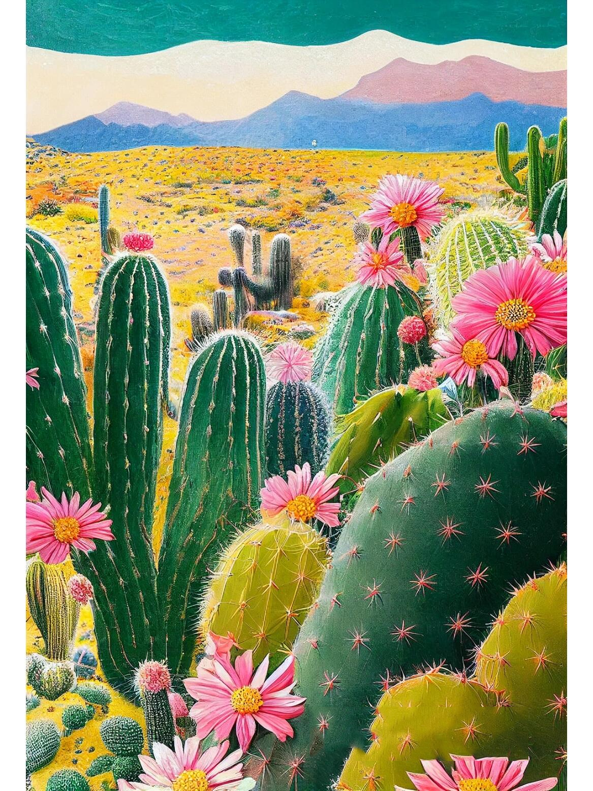 在沙漠中的仙人掌