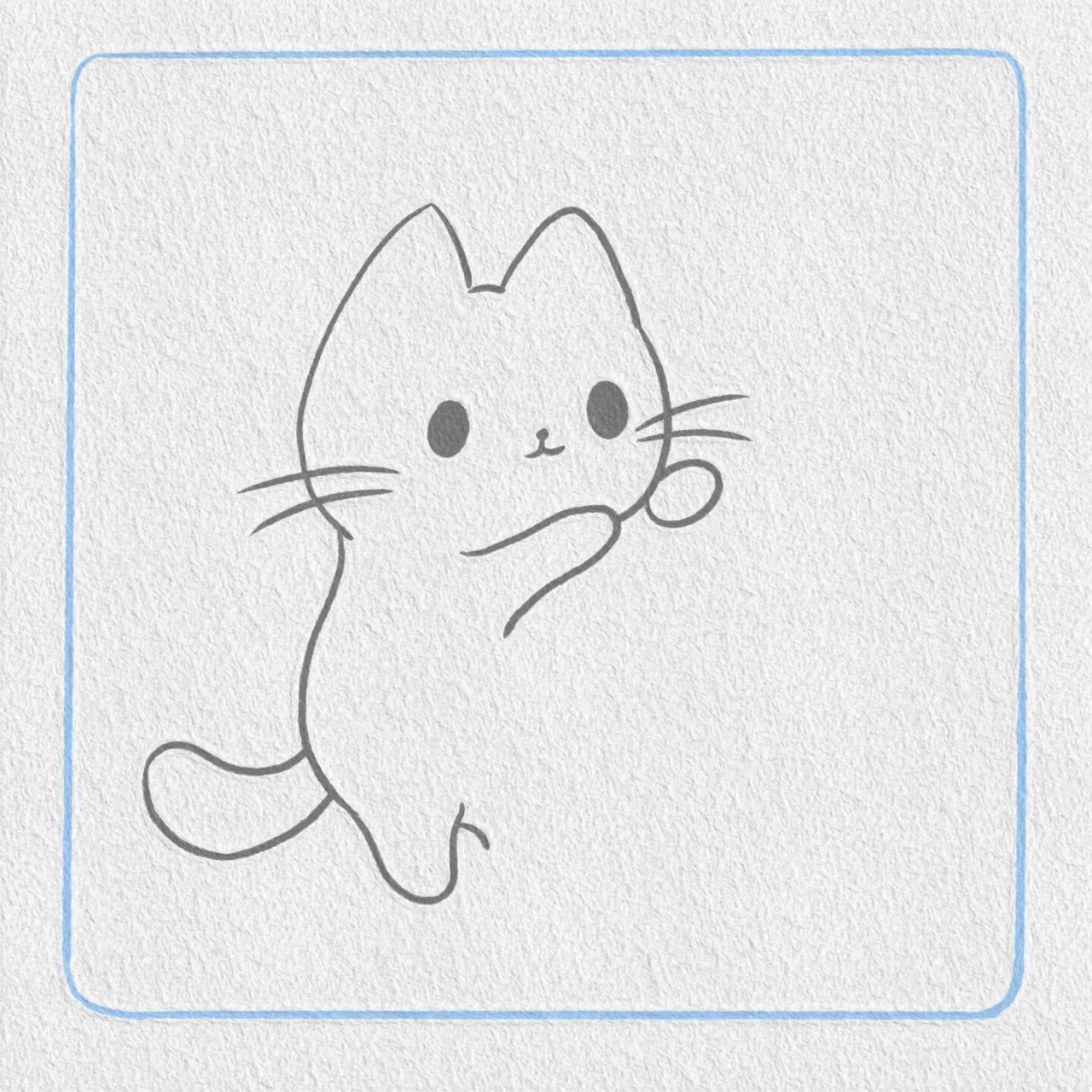简笔画|萌系猫咪头像93|步骤图 你是我光是想想就会偷着乐的小猫咪