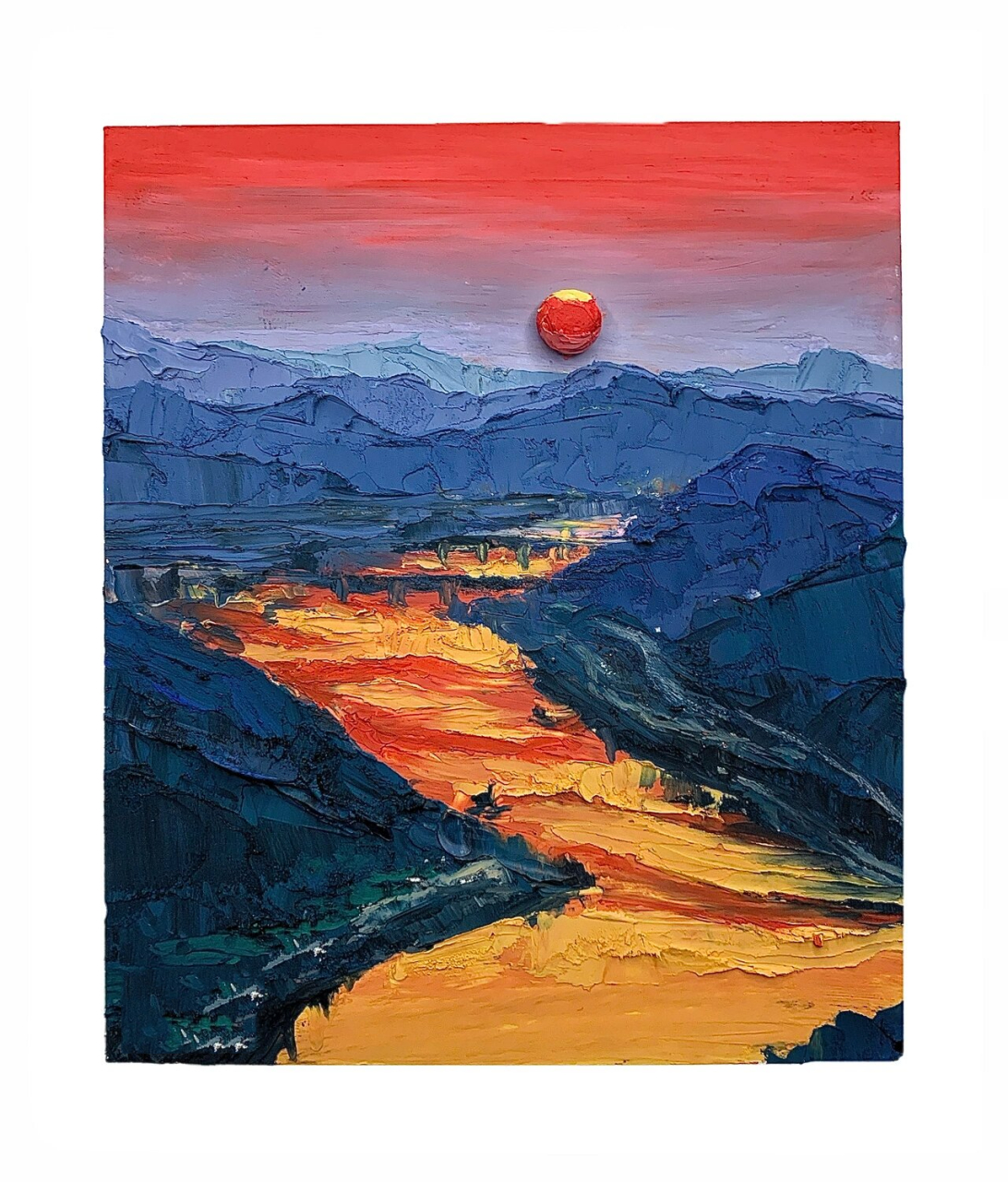 92私奔吗 在太阳落山前/油画棒/附步骤图 吸一口黄昏 吃掉一块斜阳
