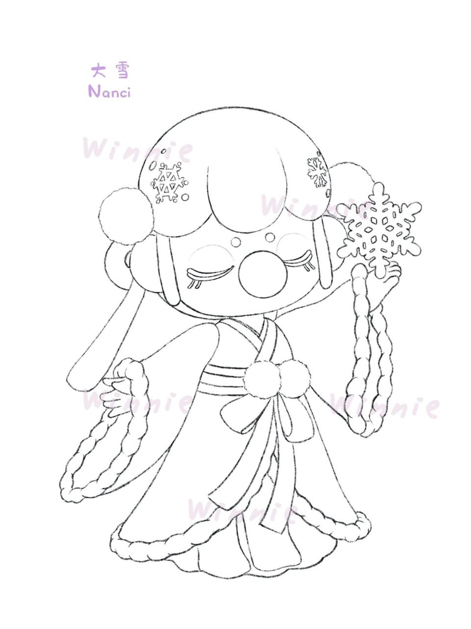 【手绘彩铅盲盒】nanci二十四节气大雪/附线稿 老规矩:完整绘画过程