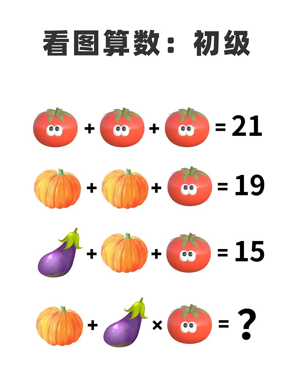 【远离老年痴呆计划】第12期:看图算数71 看图算数!它!