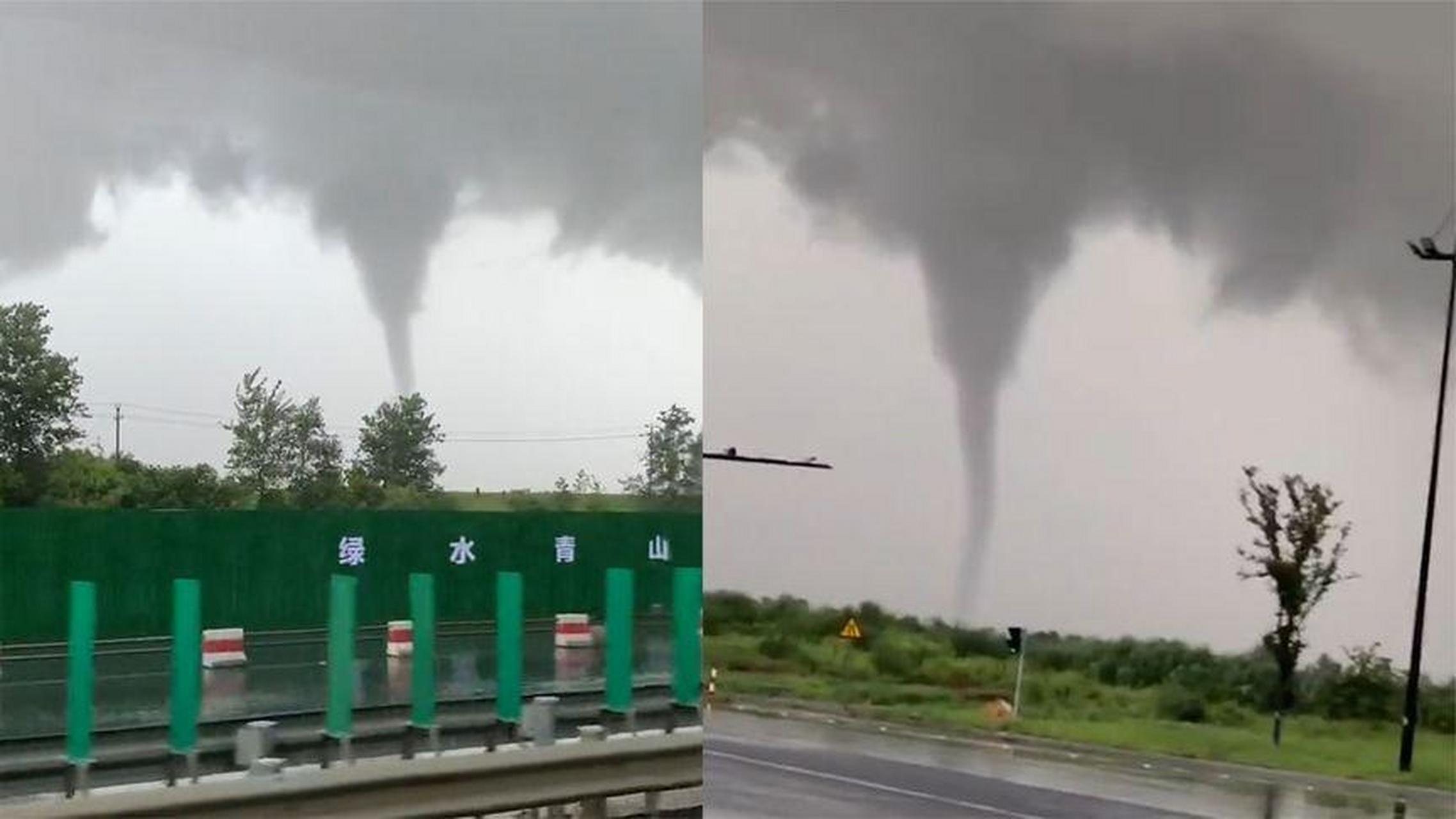 【浙江海宁出现龙卷风犹如天垂巨型漏斗 网友现场惊呼兴奋跟拍】7月22