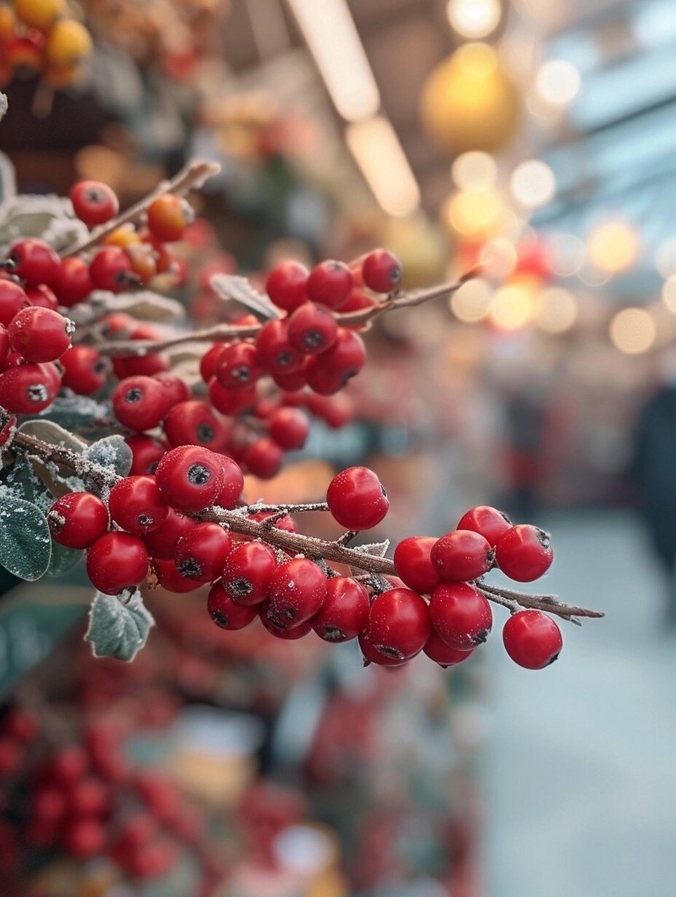春节收到朋友送的一束冬青,好看!