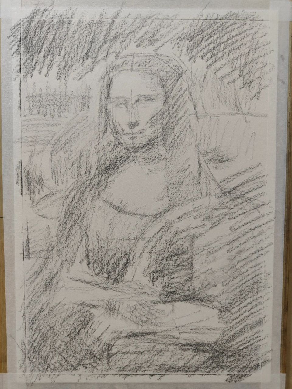 蒙娜丽莎素描临摹 画了几十个小时,太难了