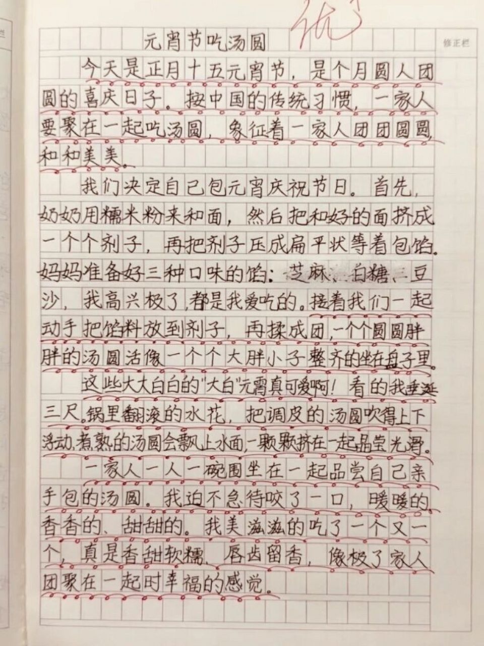 三年级 必写作文《元宵节吃汤圆》