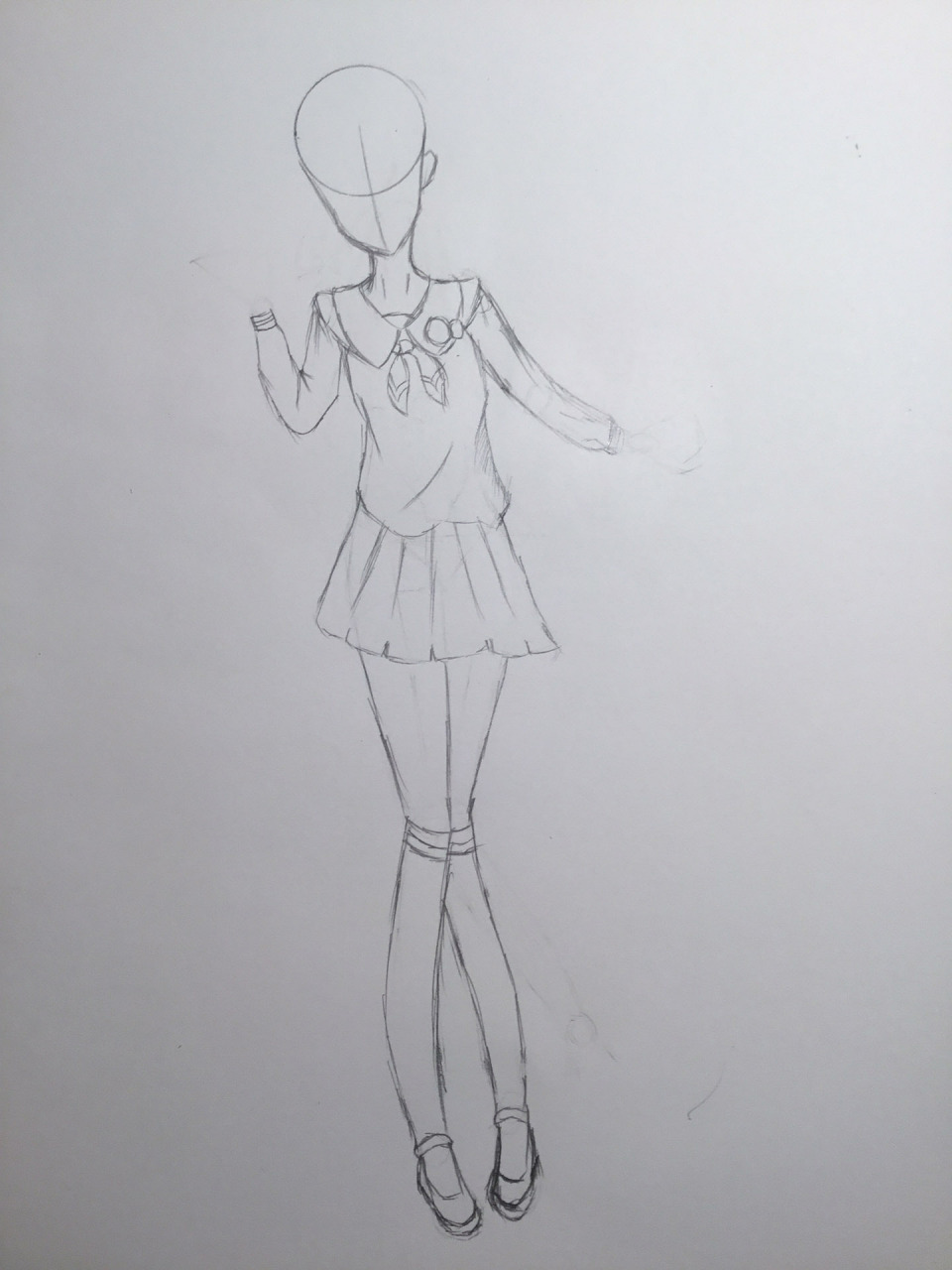 教你如何四步画好jk妹(新手一看就会)   原创手绘