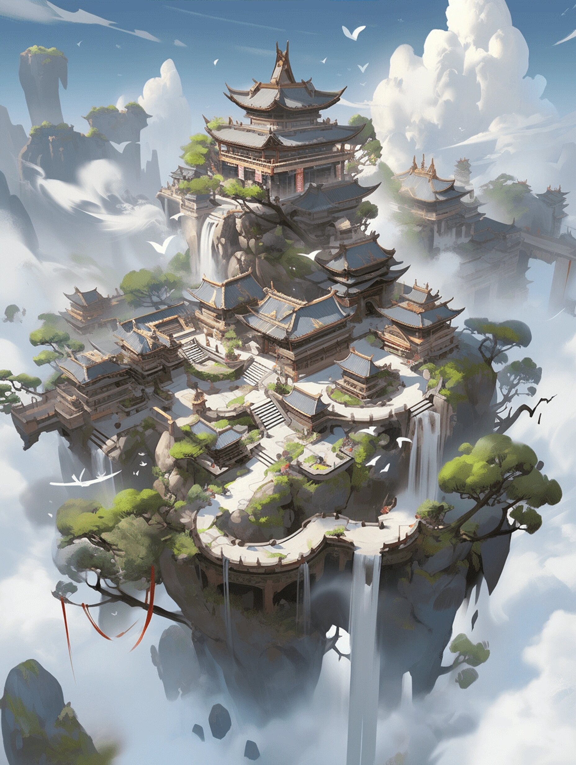 场景素材_仙侠门派 如果重生你想到那个仙门修练