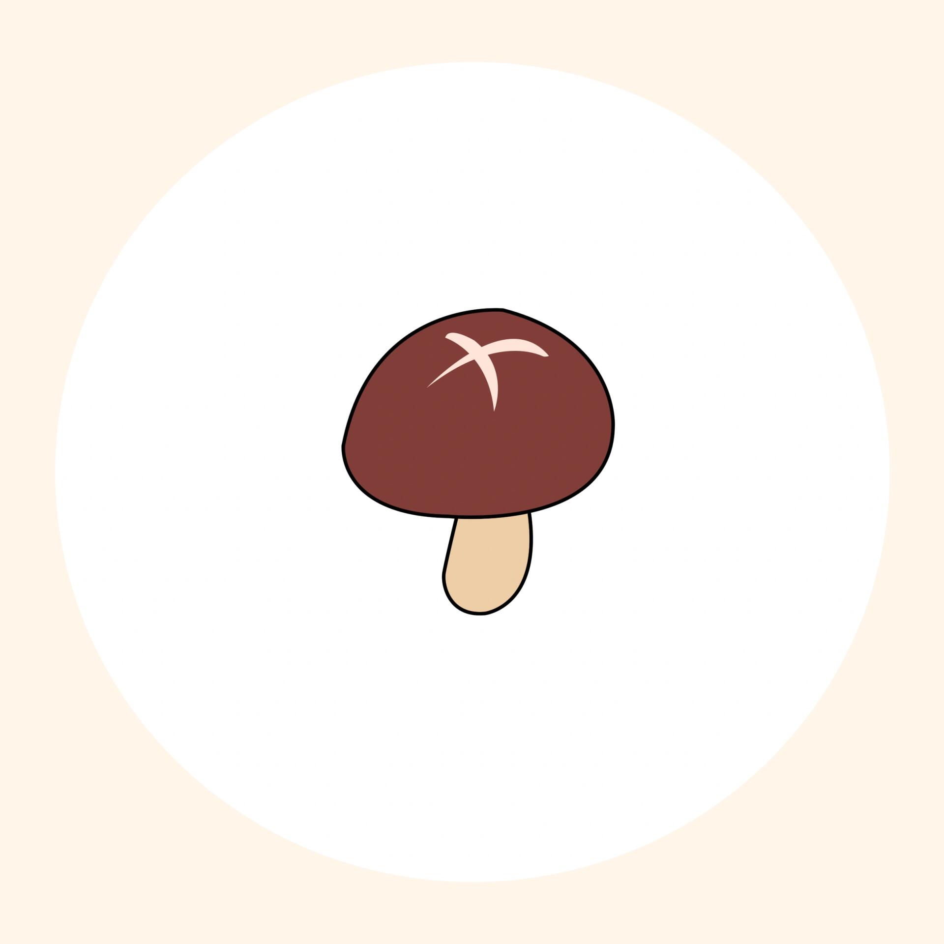 简笔画教程分享一蔬菜系列(香菇) 可爱的儿童简笔画教程