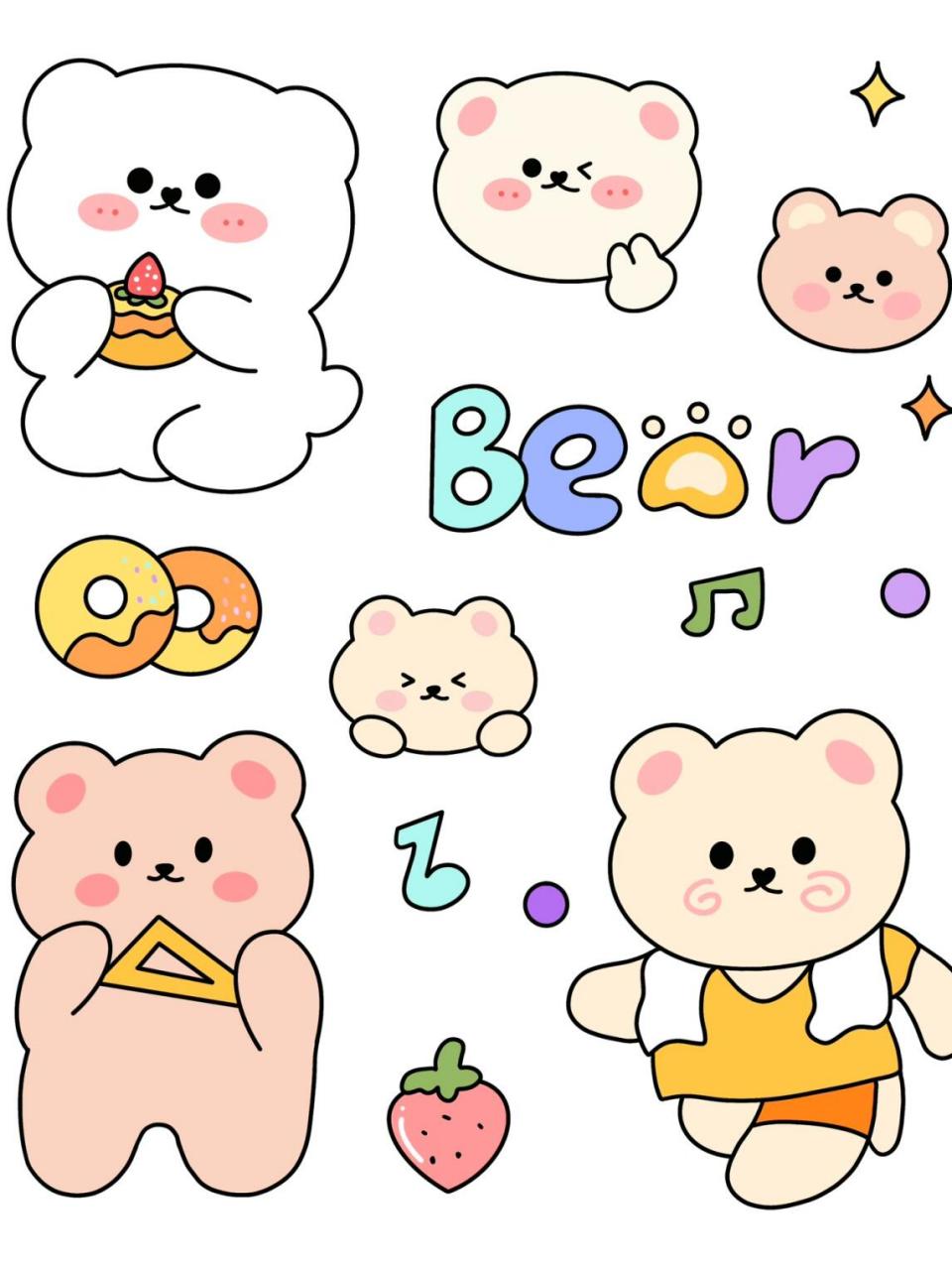 今天是可爱小熊贴贴#简笔画教程# #贴纸# #手帐贴纸# #给你看看我的