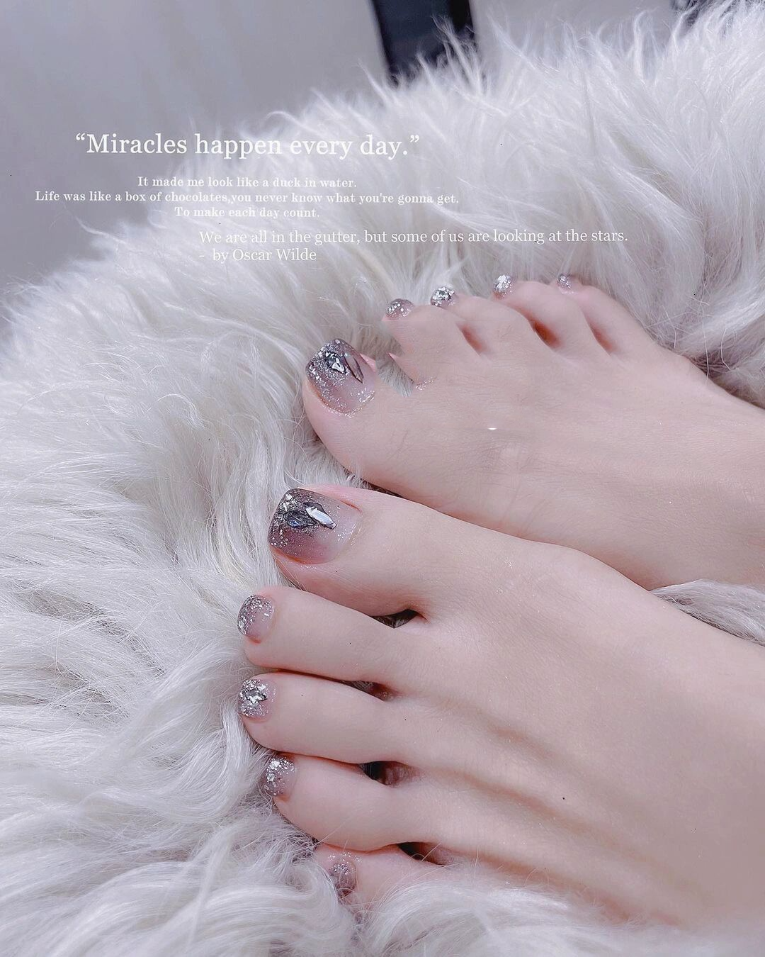 高冷华丽脚指美甲