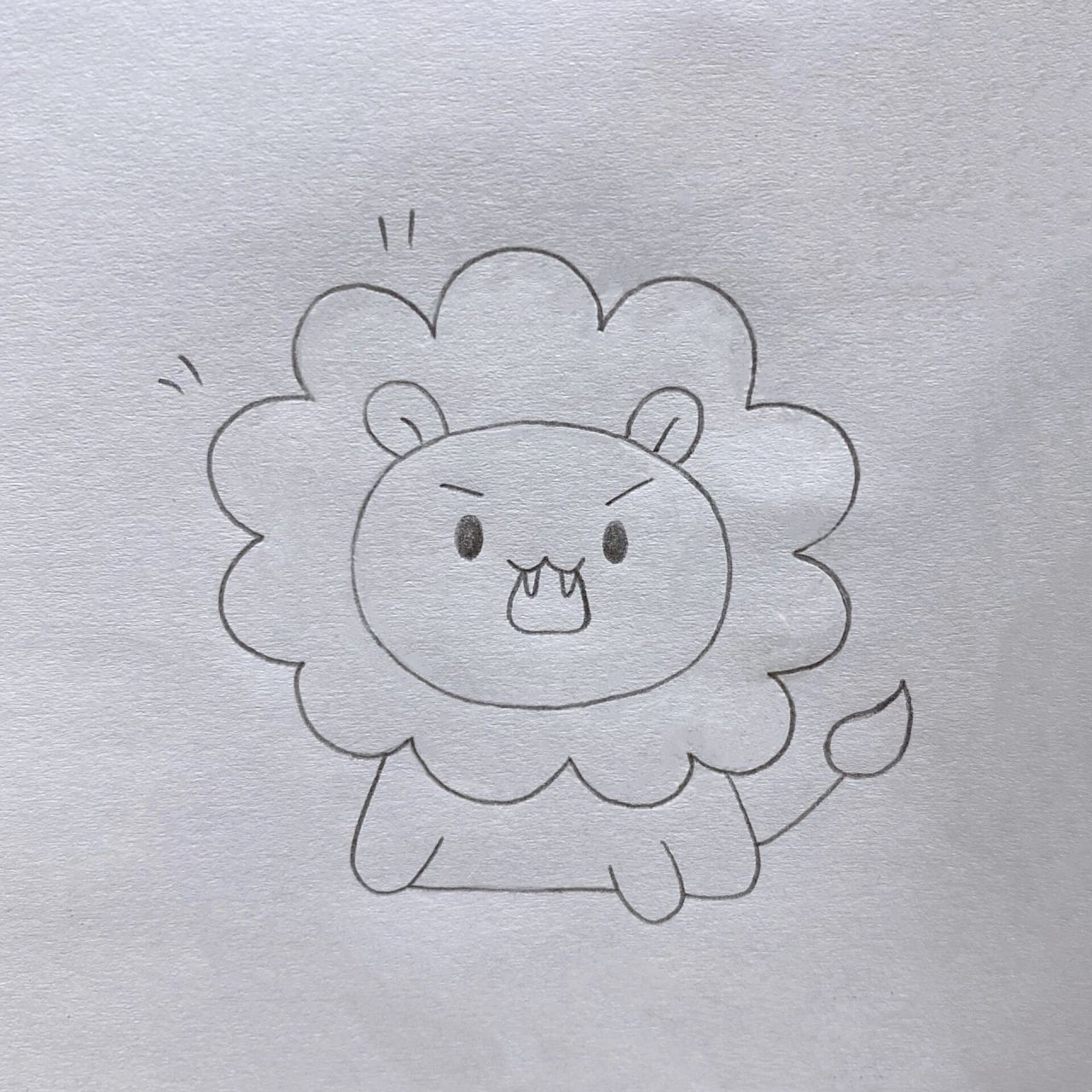 可爱小狮子简笔画教程 #狮子# #动物画# #我的随手画# #画画# #绘画