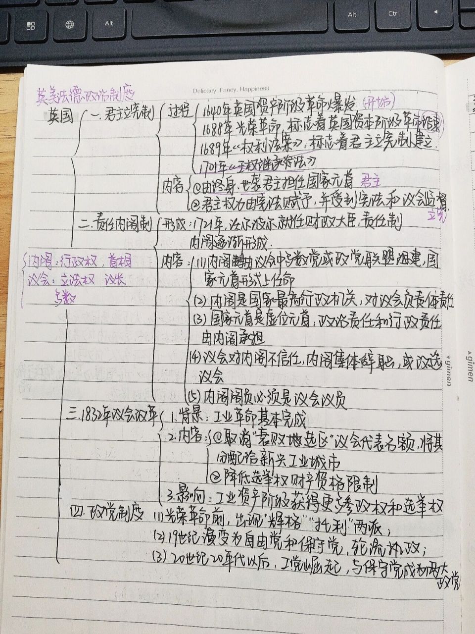 高中历史思维导图6_英美法德政治制度    摘录