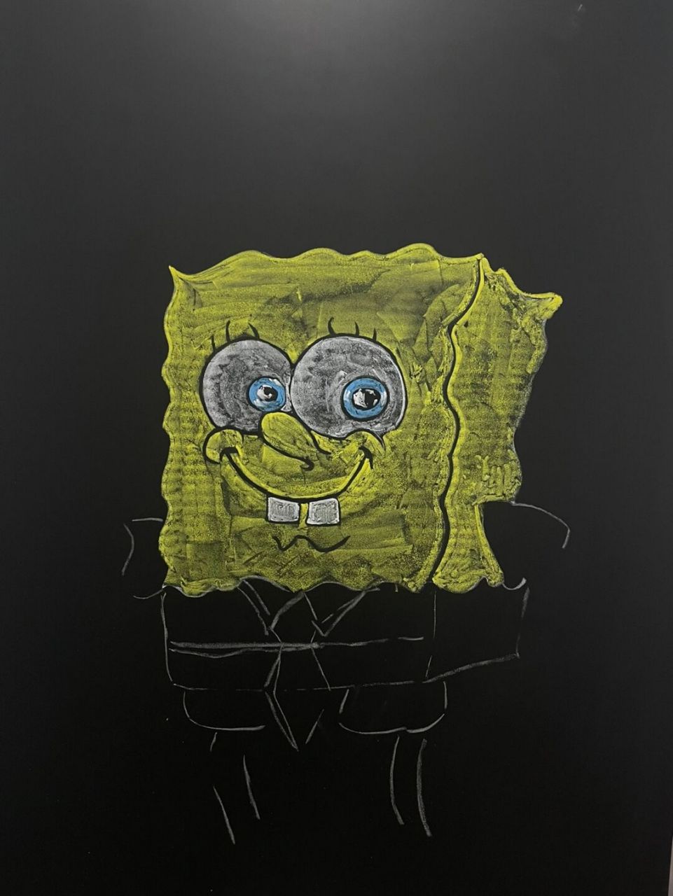 笔记灵感# #黑板报素材# #粉笔画# #海绵宝宝# #简笔画# 今天是答应