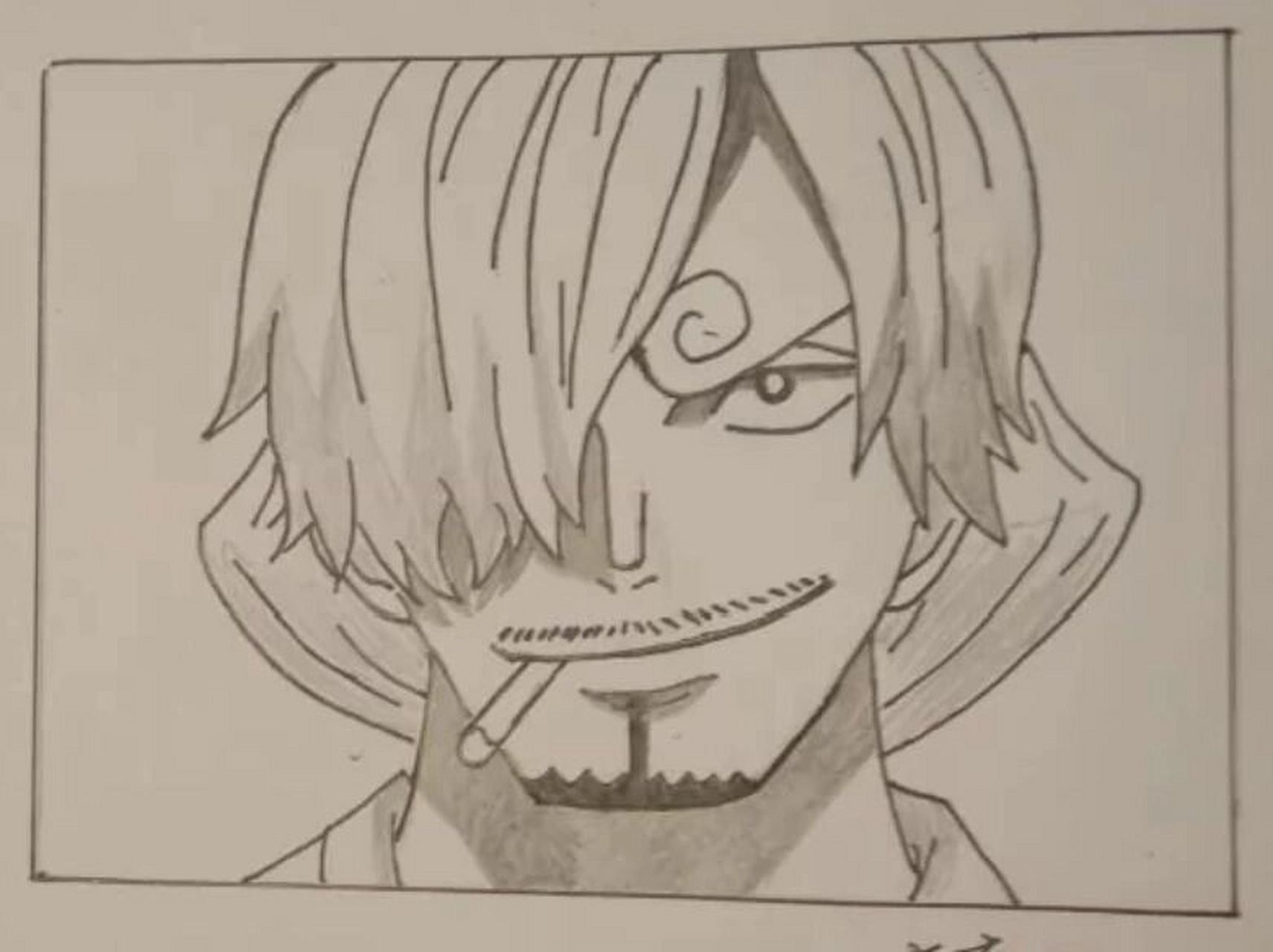 海贼王和之国山治手绘77草稿 海贼王最喜欢的人物就是山治啦!