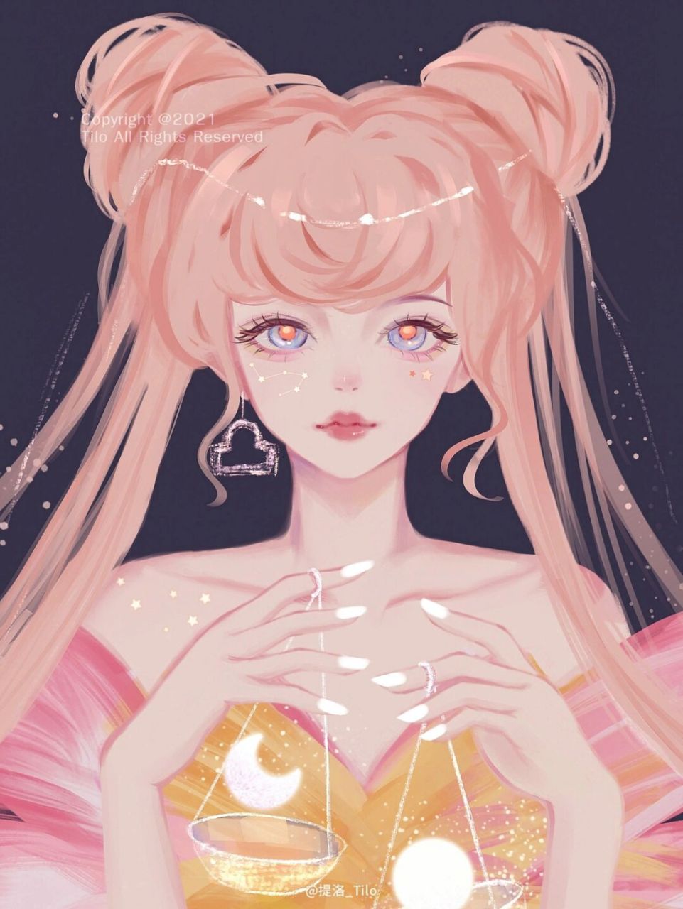 【十二星座仙女系列插画】天秤座 开了个星座新坑✨✨✨ 我是天