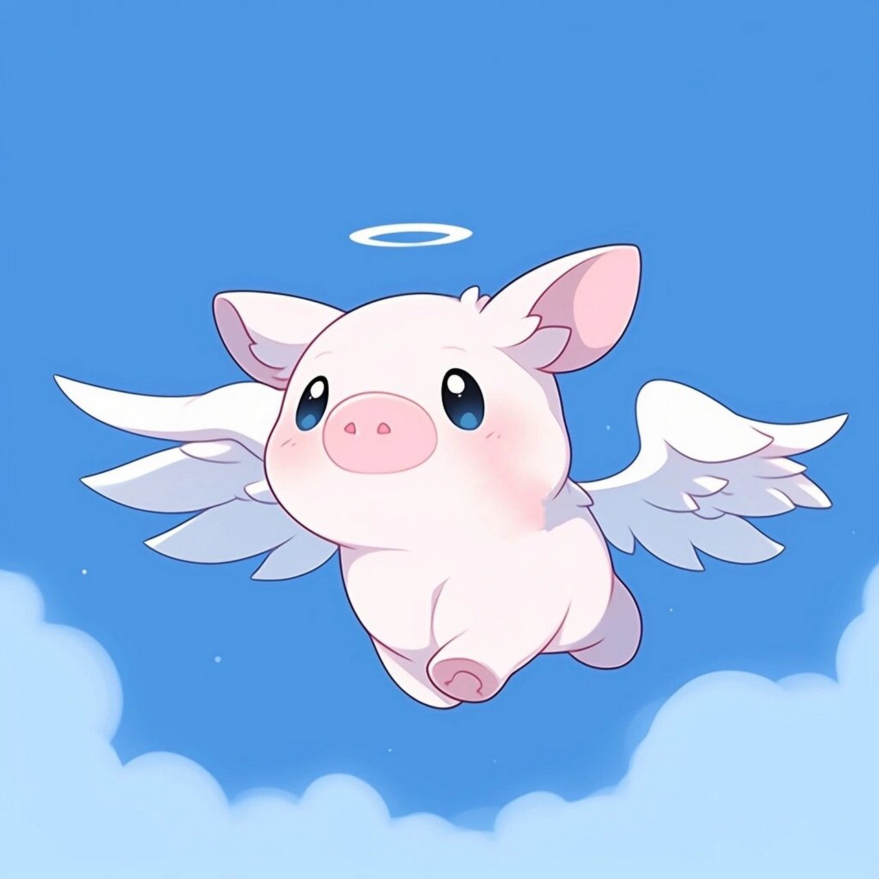 可爱头像:无敌幸运飞天小仙猪