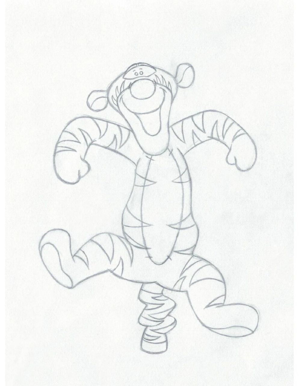 可爱的跳跳虎(客户指定图片) 简笔画铅笔线稿#简笔画# #跳跳虎