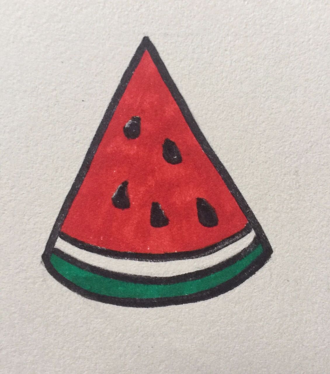 西瓜简笔画 步骤清晰的简笔画,易看易懂易学会