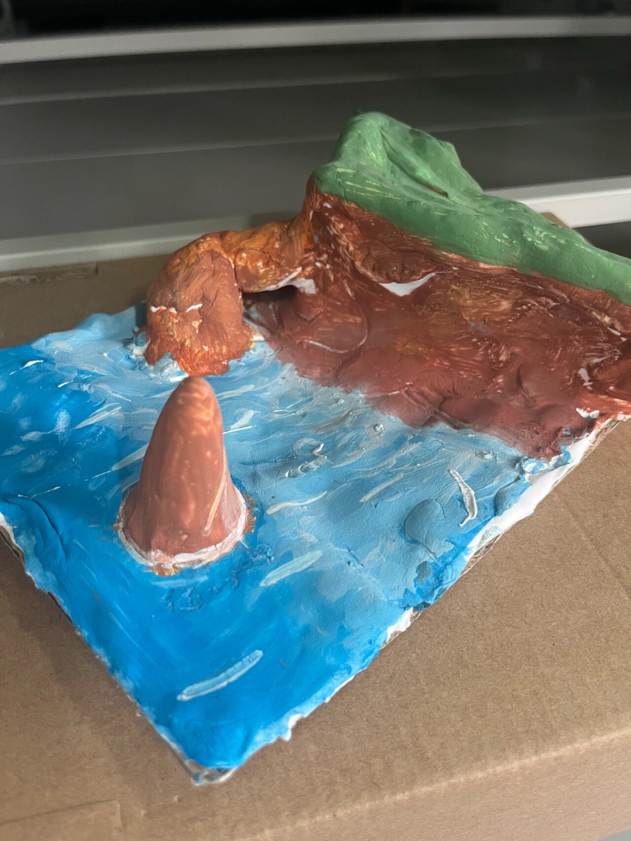 地理社团 海岸地貌 旧照新发 学生制作的海岸地貌模型 最好看的当然要