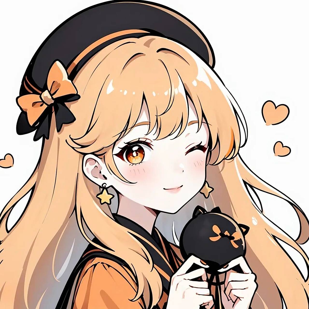 极简橙色系闺蜜头像