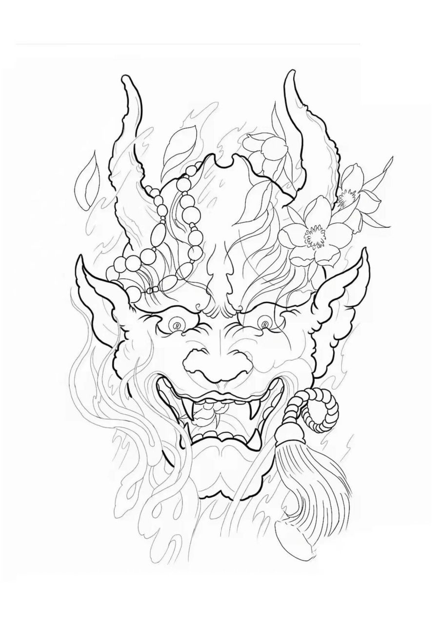 般若纹身手稿 线稿(1) 般若纹身手稿  线稿(1)